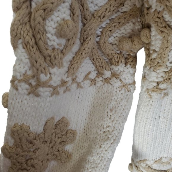 Vintage Express Tricot Hand-knitted Sweater Soft Dressing Boho Open Knit M - Picture 12 of 16